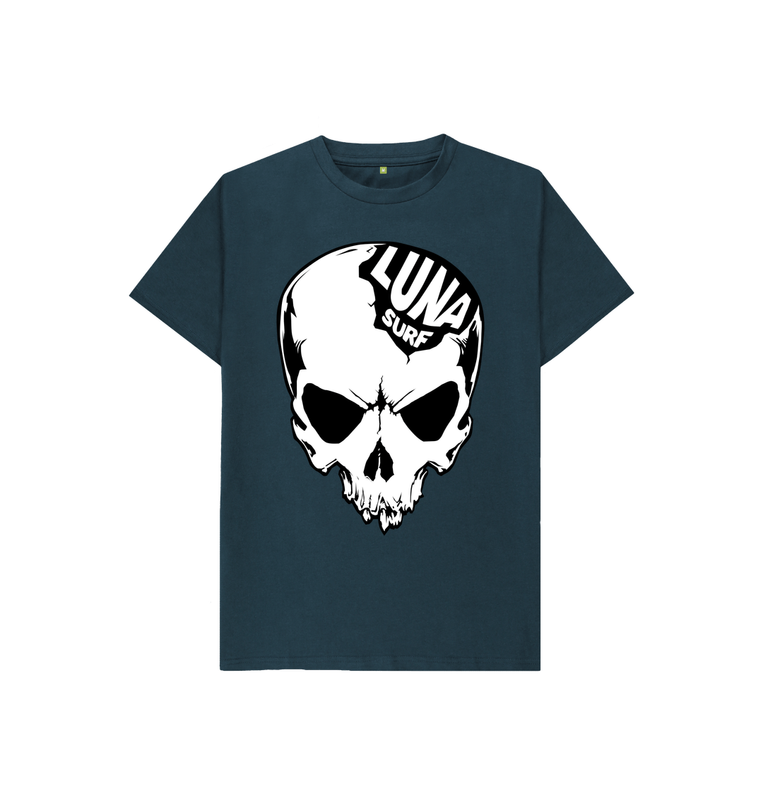 Denim Blue Kids Alien Skull Tee