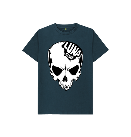 Denim Blue Kids Alien Skull Tee