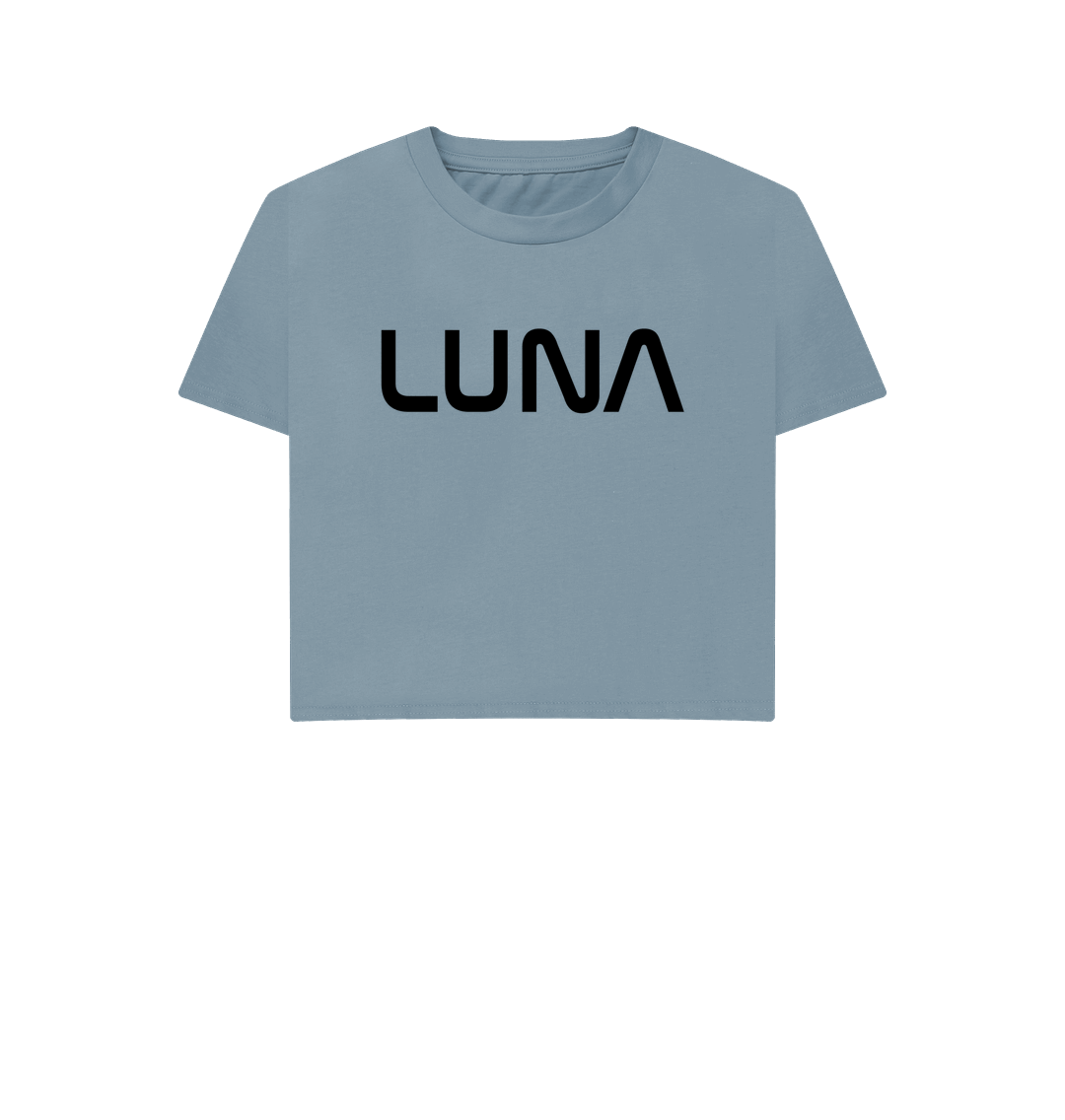 Stone Blue Womens Boxy Astro Tee