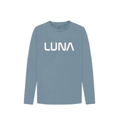 Stone Blue Kids Astro Logo Long Sleeve Tee