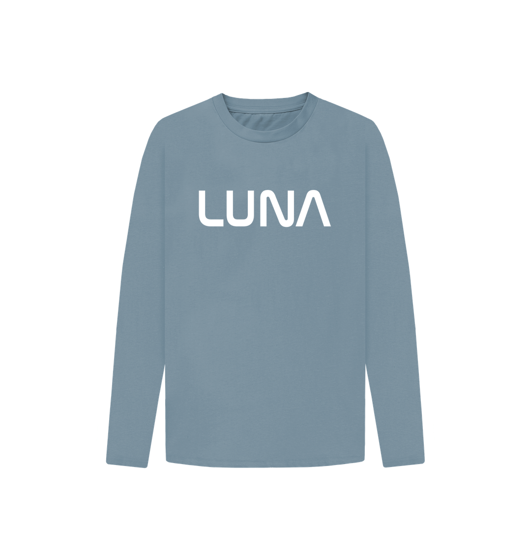 Stone Blue Kids Astro Logo Long Sleeve Tee