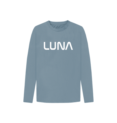Stone Blue Kids Astro Logo Long Sleeve Tee