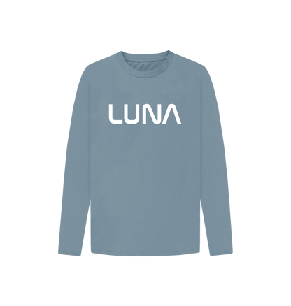 Stone Blue Kids Astro Logo Long Sleeve Tee