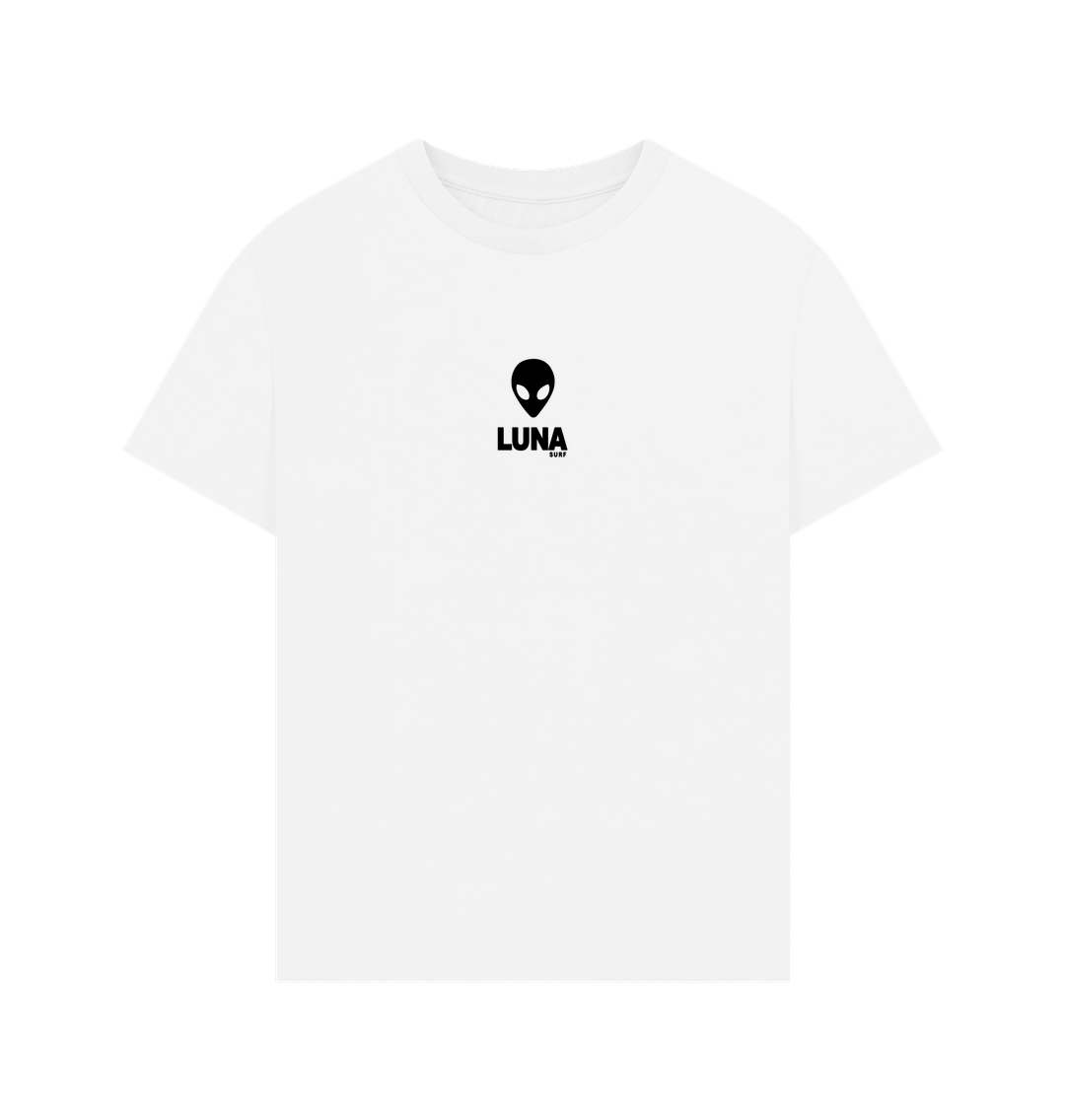 White Mens 'ORIGINAL LUNA LOGO' Oversize Tee | Large Back Print