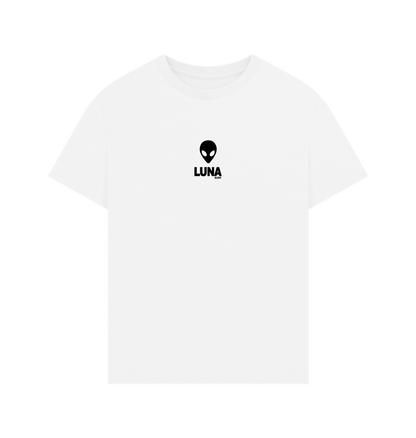 White Mens 'ORIGINAL LUNA LOGO' Oversize Tee | Large Back Print