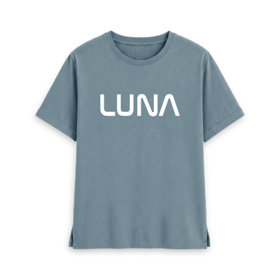 Stone Blue Printed T-shirt Front
