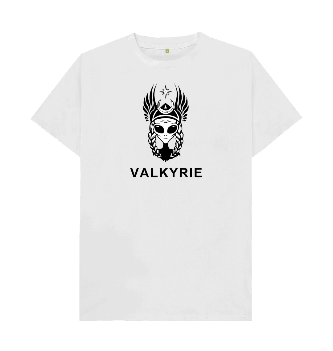 White Mens Valkyrie Text Tee