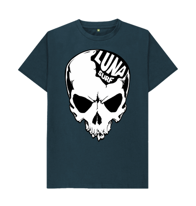Denim Blue Mens Luna Alien Skull Large Logo